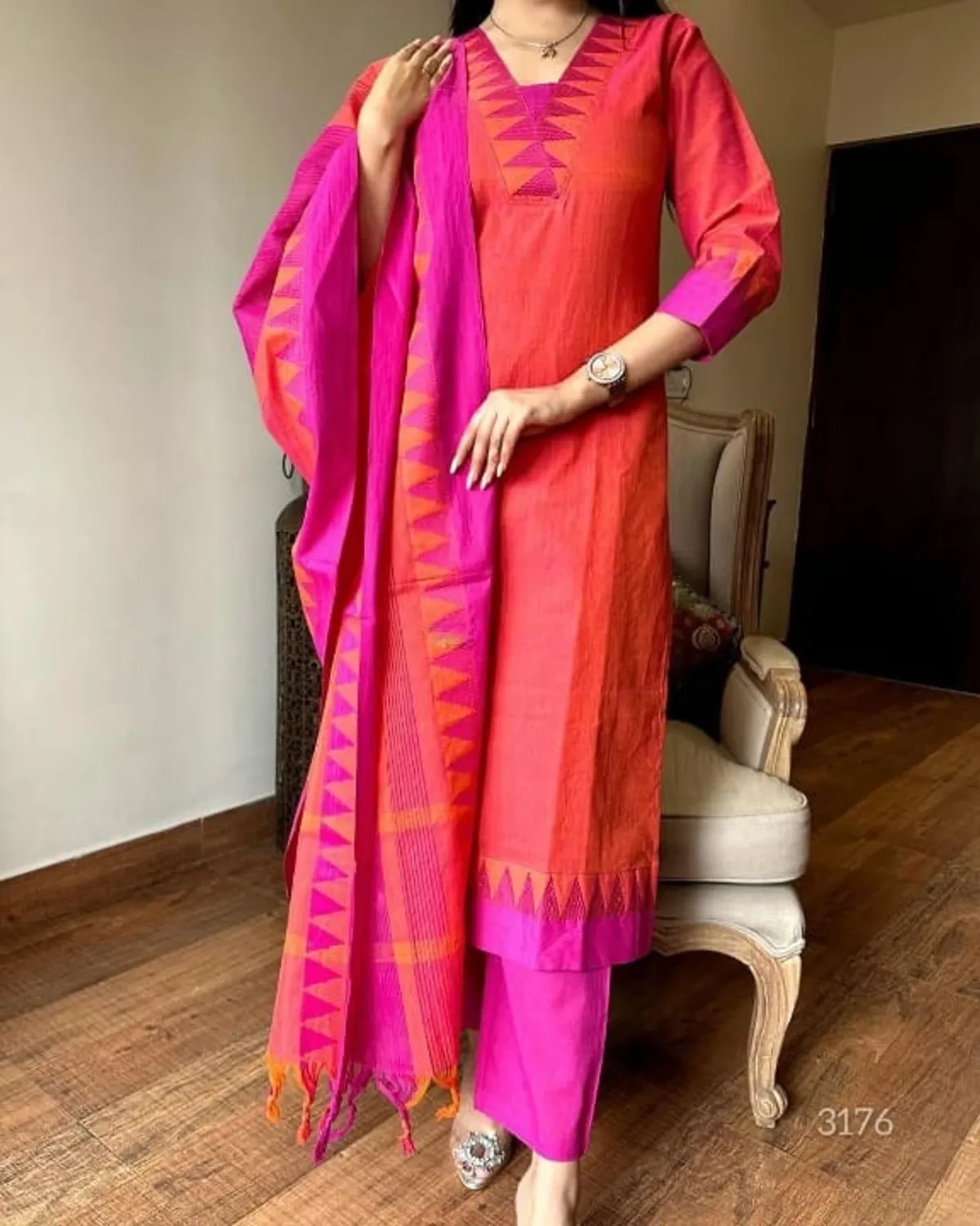 Embroidered Unstitched Dress Material
